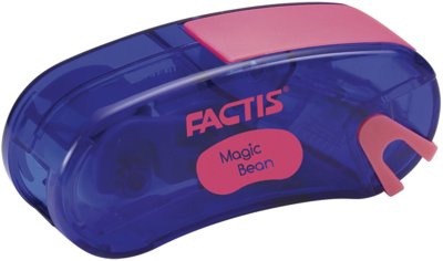 Точилка FACTIS Magic Bean, с контейнером и стирательной резинкой, 65x30x20 мм, ассорти