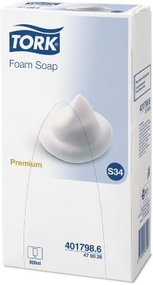 Картридж с жидким мылом-пеной одноразовый TORK (Система S34) Premium, 0,8 л, 470026