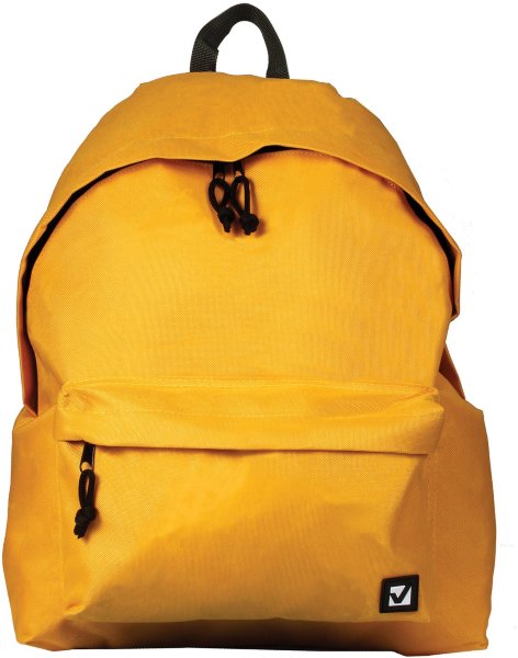 Рюкзак BRAUBERG, универсальный, сити-формат, один тон, желтый, 20 литров, 41х32х14 см