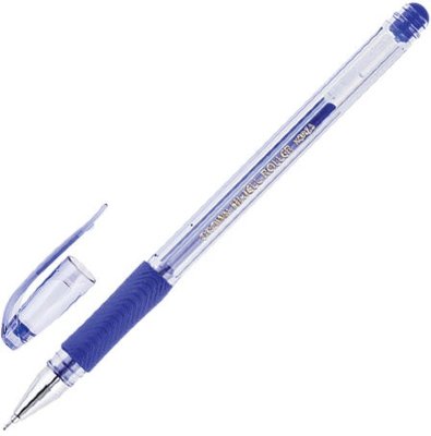 Ручка гелевая с грипом CROWN "Hi-Jell Needle Grip", СИНЯЯ, узел 0,7 мм, линия письма 0,5 мм
