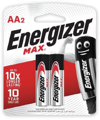 Батарейки ENERGIZER Max, AA (LR06, 15А), алкалиновые, КОМПЛЕКТ 2 шт., в блистере