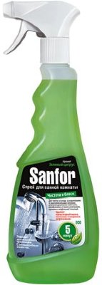 Средство для чистки ванн и душевых 500 г, SANFOR (Санфор), распылитель
