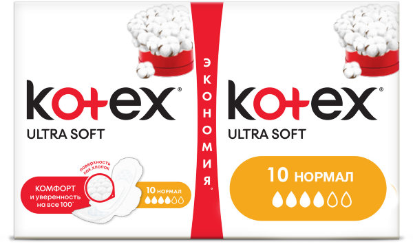 KOTEX Прокладки гигиенические Ультра Софт Нормал, 20 шт