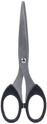 Ножницы ОФИСБУРГ, 160 мм, классической формы, чёрные, 2-х сторонняя заточка, 236932