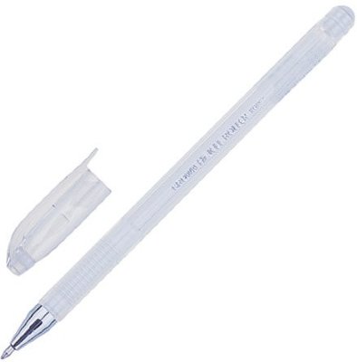 Ручка гелевая CROWN "Hi-Jell Pastel", БЕЛАЯ, корпус тонированный белый, узел 0,8 мм, линия письма 0,5 мм