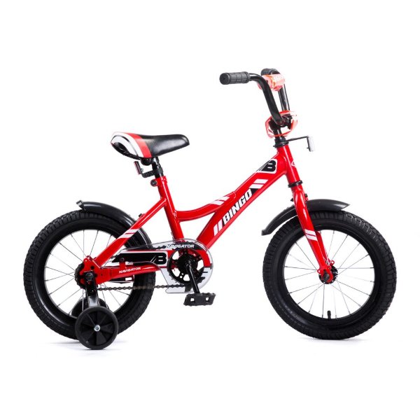 Детский велосипед, Navigator BINGO, колеса 14", стальная рама, стальные обода, ножной тормоз, защитная накладка на руле и выносе, кронштейн заднего ка