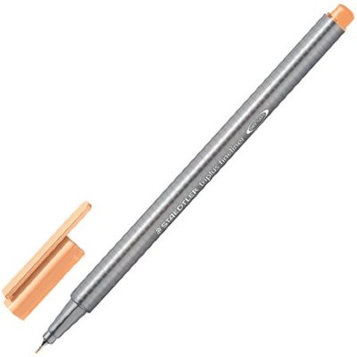 Ручка капиллярная STAEDTLER "Triplus Fineliner", СВЕТЛО-ОРАНЖЕВАЯ, трехгранная, линия письма 0,3 мм
