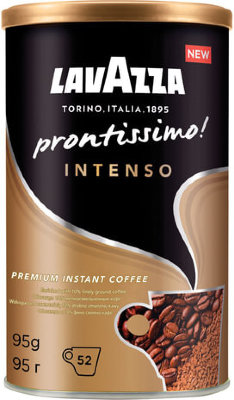 Кофе молотый в растворимом LAVAZZA "Prontissimo Intenso", сублимированный, 95 г, жестяная банка, 5331