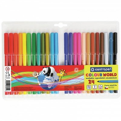 Фломастеры 24цв "Centropen colour world" блистер