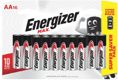 Батарейки КОМПЛЕКТ 16 шт., ENERGIZER Max, AA (LR06,15А), алкалиновые, пальчиковые, E301533101