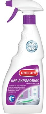 Средство для чистки ванн и душевых акриловых 500 мл, UNICUM (Уникум), спрей