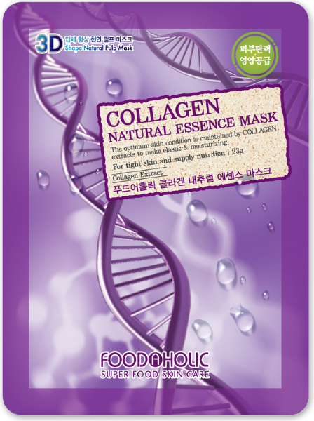 Тканевая 3D маска с коллагеном для эластичности и питания кожи Collagen Natural Essence Mask