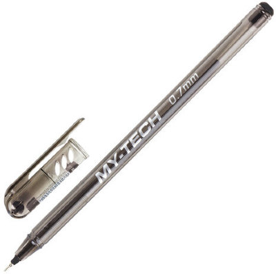 Ручка шариковая масляная PENSAN "My-Tech", ЧЕРНАЯ, игольчатый узел 0,7 мм, линия письма 0,35 мм, 2240/25