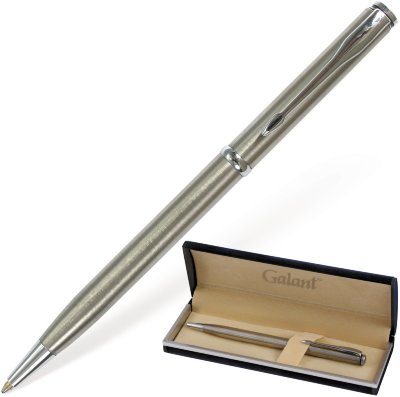 Ручка подарочная шариковая GALANT "Arrow Chrome", корпус серебристый, хромированные детали, пишущий узел 0,7 мм, синяя