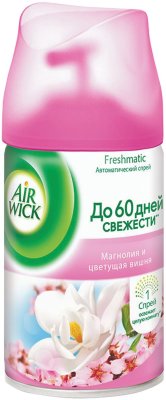 Сменный баллон 250 мл, AIRWICK "Магнолия и вишня", для автоматических освежителей, универсальный