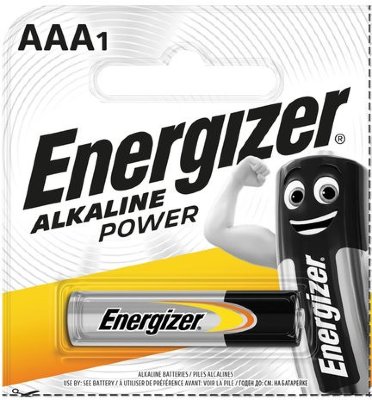 Батарейка ENERGIZER Alkaline Power, AAA (LR03, 24А), алкалиновая, 1 шт., в блистере (отрывной блок)