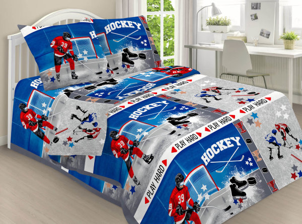 Хоккей детское постельное бельё из поплина КиндерСон 1.5 спальное