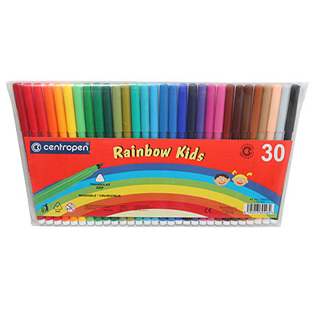 Фломастеры 30цв "Centropen rainbow kids" треуг.захват, блистер