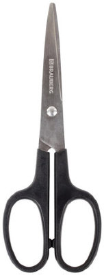 Ножницы BRAUBERG "Standard" 160 мм, классической формы, черные, 237095