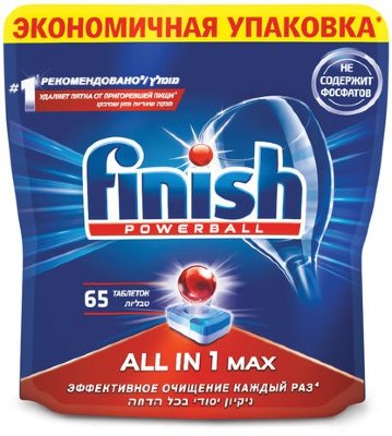 Таблетки для мытья посуды в посудомоечных машинах 65 шт. FINISH (Финиш) All in 1