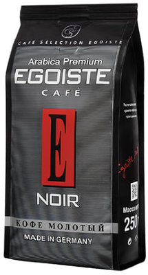 Кофе молотый EGOISTE "Noir", натуральный, 250 г, 100% арабика, вакуумная упаковка, 2549