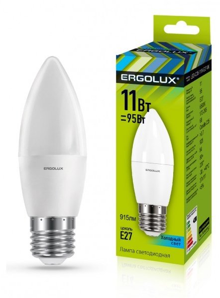 Светодиодная лампа Ergolux LED-C35-11W-E27-4K