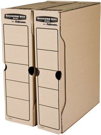 Короб архивный с клапаном А4 (260х325 мм), 100 мм, до 850 листов, FELLOWES Bankers Box "Basic"