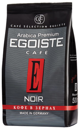 Кофе в зернах EGOISTE "Noir", натуральный, 500 г, 100% арабика, вакуумная упаковка, 10229