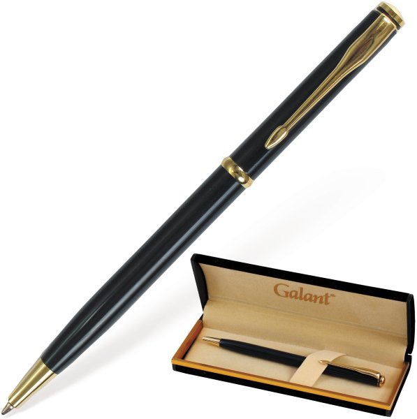 Ручка подарочная шариковая GALANT "Arrow Gold Blue", корпус темно-синий, золотистые детали, пишущий узел 0,7 мм, синяя